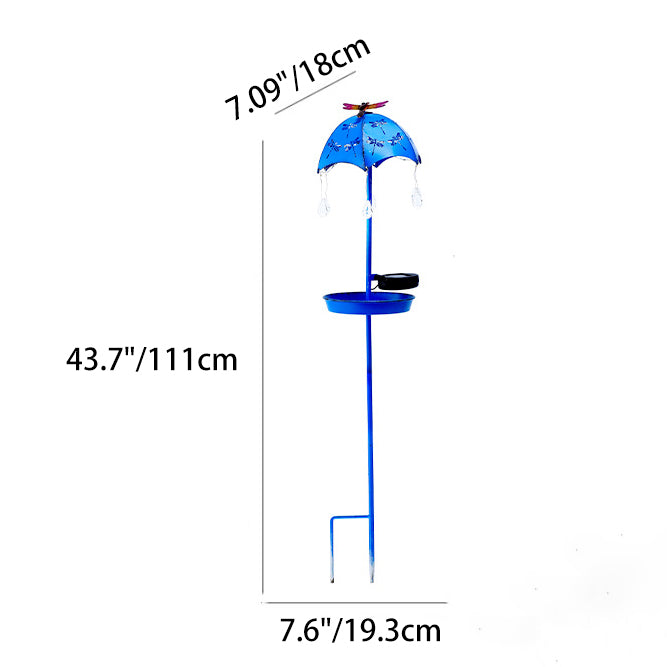 Contemporary Creative Solar Waterproof Iron Umbrella Raindrop Dynamic Bird Feeder LED Outdoor Light Landscape Lighting For Garden