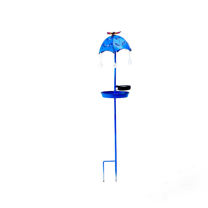 Contemporary Creative Solar Waterproof Iron Umbrella Raindrop Dynamic Bird Feeder LED Outdoor Light Landscape Lighting For Garden
