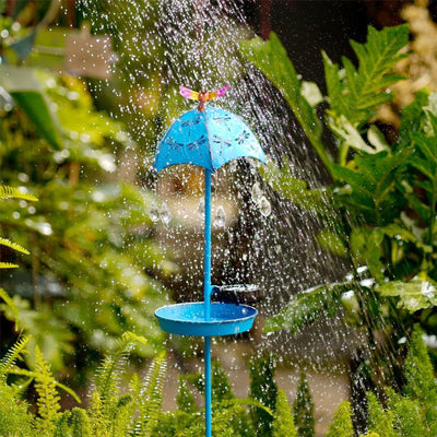 Contemporary Creative Solar Waterproof Iron Umbrella Raindrop Dynamic Bird Feeder LED Outdoor Light Landscape Lighting For Garden