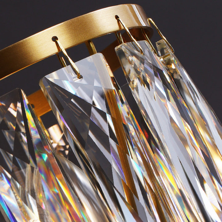 Modern Luxury Brass Crystal Cylinder 6/8/10/15/24 Light Chandeliers For Living Room