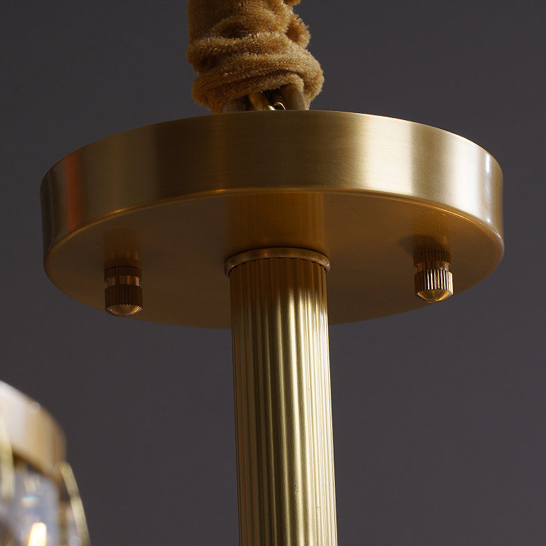 Modern Luxury Brass Crystal Cylinder 6/8/10/15/24 Light Chandeliers For Living Room
