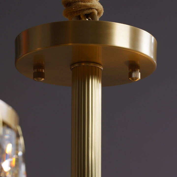 Modern Luxury Brass Crystal Cylinder 6/8/10/15/24 Light Chandeliers For Living Room