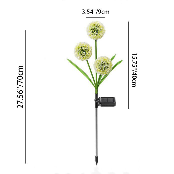 Moderno Arte Deco Solar Impermeable Acero Inoxidable ABS Cable de Cobre Planta de Diente de León Bola de Enchufe de Tierra LED Luz Exterior de Paisaje Para Jardín 