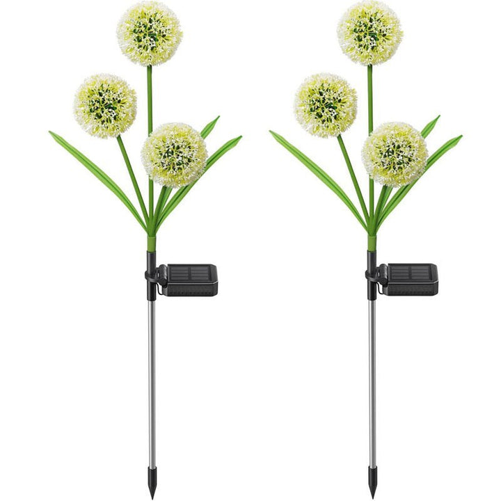 Moderno Arte Deco Solar Impermeable Acero Inoxidable ABS Cable de Cobre Planta de Diente de León Bola de Enchufe de Tierra LED Luz Exterior de Paisaje Para Jardín 