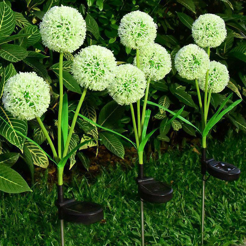 Moderno Arte Deco Solar Impermeable Acero Inoxidable ABS Cable de Cobre Planta de Diente de León Bola de Enchufe de Tierra LED Luz Exterior de Paisaje Para Jardín 