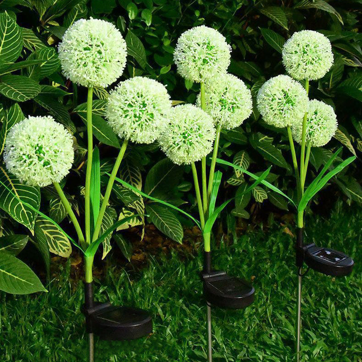 Moderno Arte Deco Solar Impermeable Acero Inoxidable ABS Cable de Cobre Planta de Diente de León Bola de Enchufe de Tierra LED Luz Exterior de Paisaje Para Jardín 