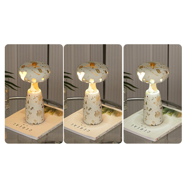 Traditional Japanese Rechargeable Marble Pattern Acrylic Column LED Table Lamp For Bedside