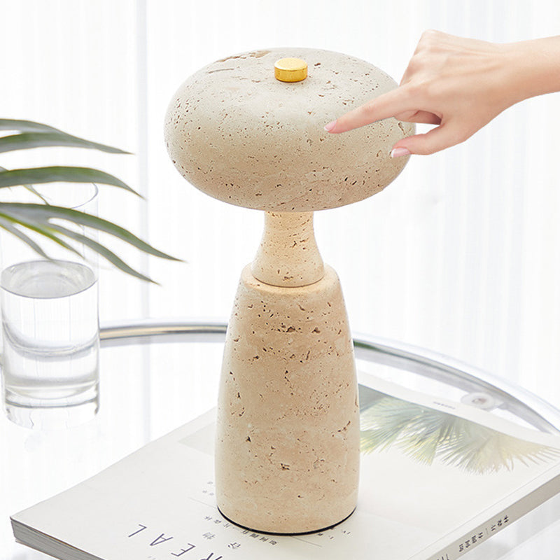 Lampe de table LED à colonne acrylique rechargeable traditionnelle japonaise avec motif marbré pour chevet 