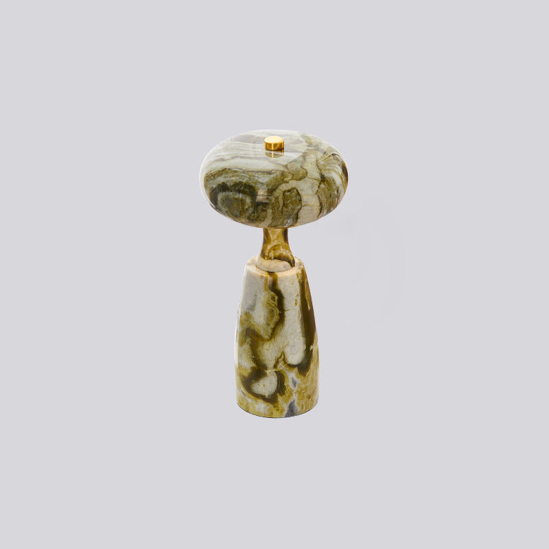 Lampe de table LED à colonne acrylique rechargeable traditionnelle japonaise avec motif marbré pour chevet 