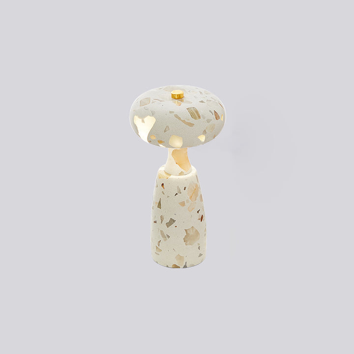 Lampe de table LED à colonne acrylique rechargeable traditionnelle japonaise avec motif marbré pour chevet 