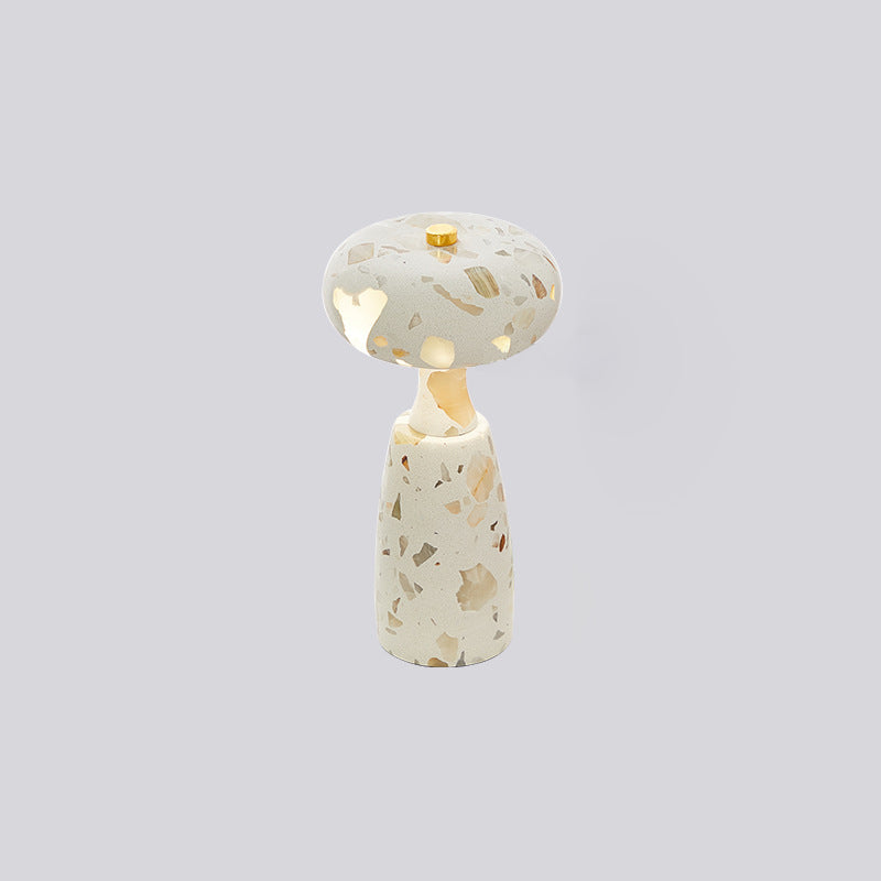 Traditional Japanese Rechargeable Marble Pattern Acrylic Column LED Table Lamp For Bedside