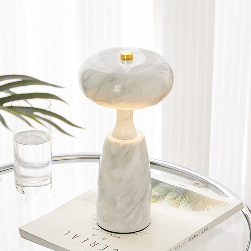 Lampe de table LED à colonne acrylique rechargeable traditionnelle japonaise avec motif marbré pour chevet 
