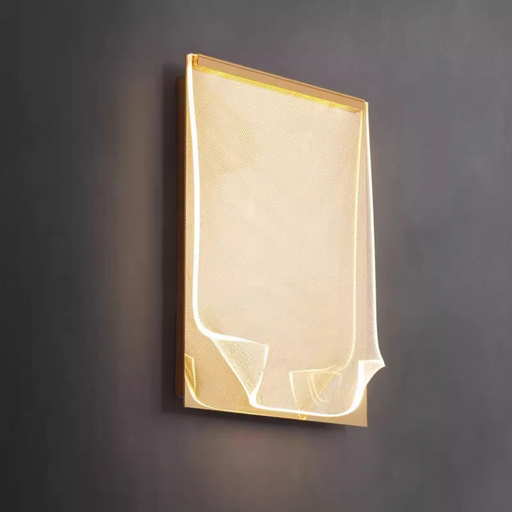Contemporary Creative Stainless Steel Acrylic Rectangular Book-like Folded LED Wall Sconce Lamp For Hallway