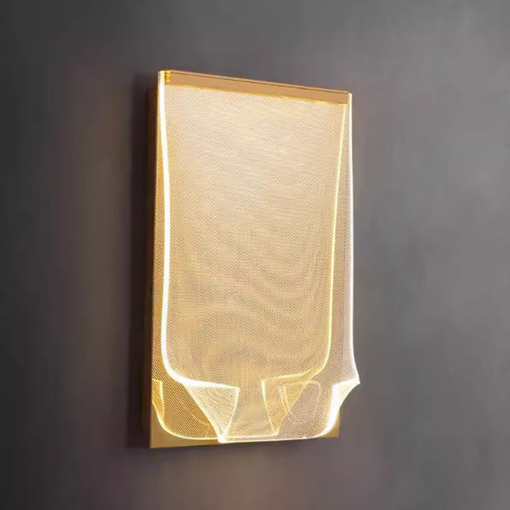 Contemporary Creative Stainless Steel Acrylic Rectangular Book-like Folded LED Wall Sconce Lamp For Hallway