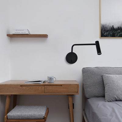 Moderne minimalistische Aluminium-Eisen-Zylinder drehbare LED-Wandleuchte für das Lesen am Bett 