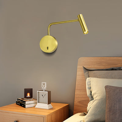 Moderne minimalistische Aluminium-Eisen-Zylinder drehbare LED-Wandleuchte für das Lesen am Bett 