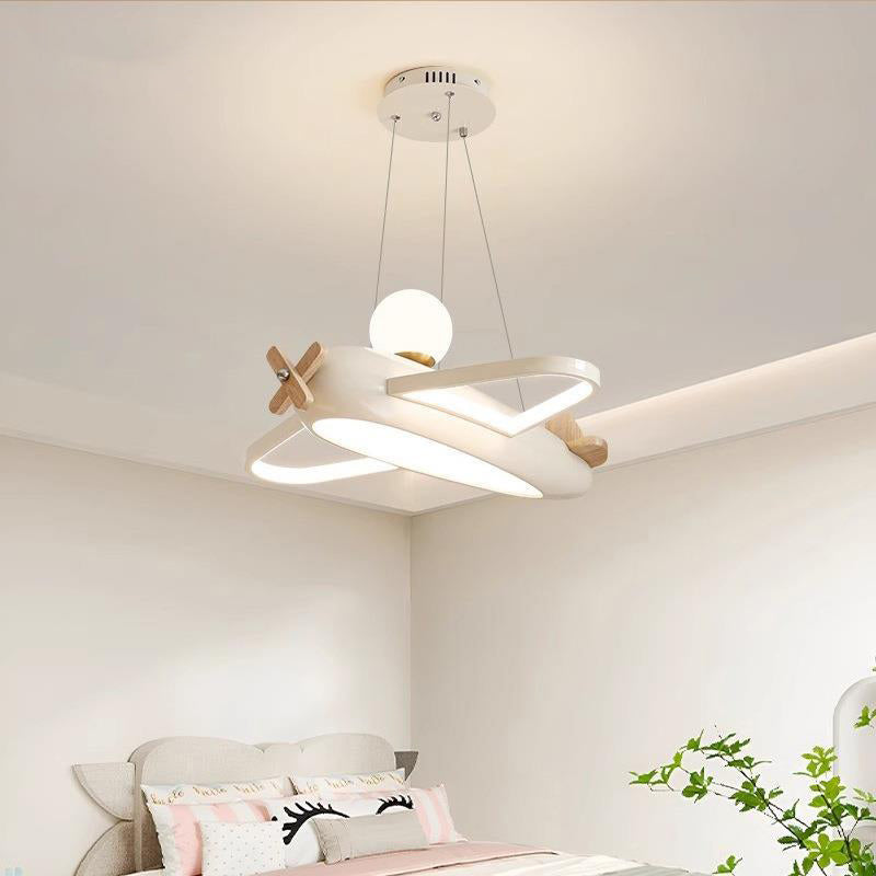 ثريات LED أكريليك زجاج معدني راتنج للطائرات للأطفال المبدعين المعاصرين لغرفة النوم 