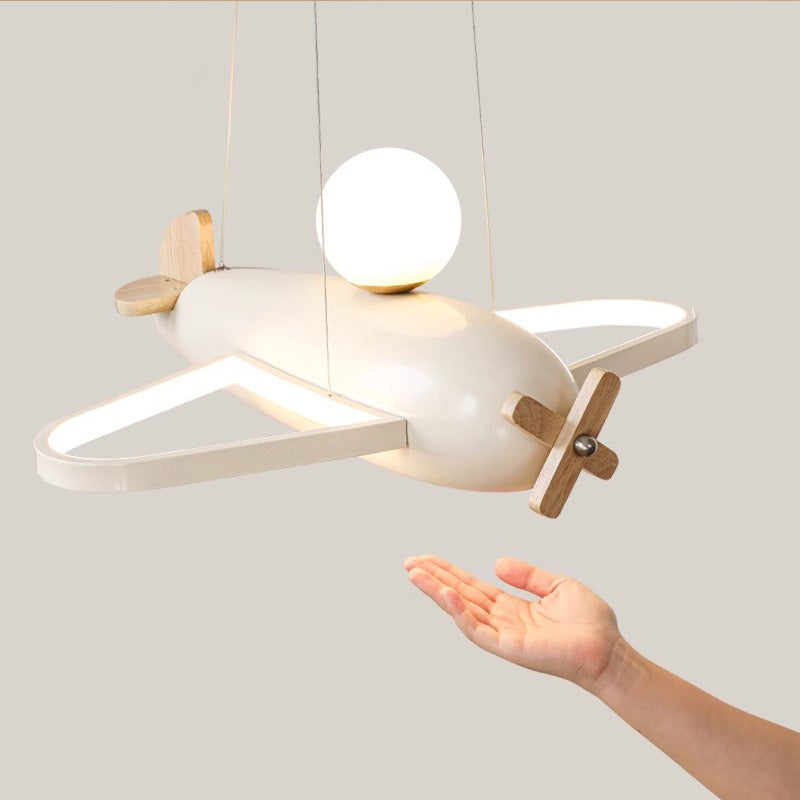 ثريات LED أكريليك زجاج معدني راتنج للطائرات للأطفال المبدعين المعاصرين لغرفة النوم 