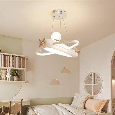 ثريات LED أكريليك زجاج معدني راتنج للطائرات للأطفال المبدعين المعاصرين لغرفة النوم 