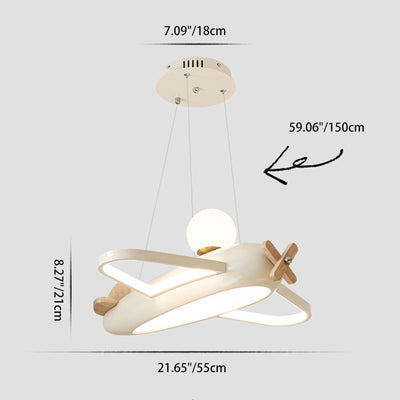 ثريات LED أكريليك زجاج معدني راتنج للطائرات للأطفال المبدعين المعاصرين لغرفة النوم 