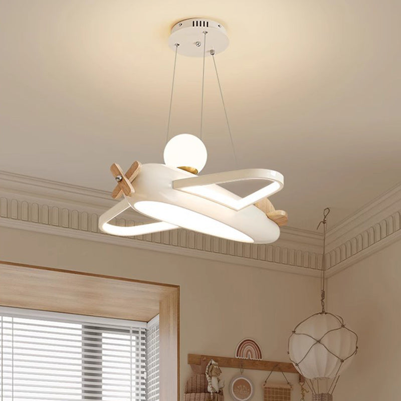 ثريات LED أكريليك زجاج معدني راتنج للطائرات للأطفال المبدعين المعاصرين لغرفة النوم 