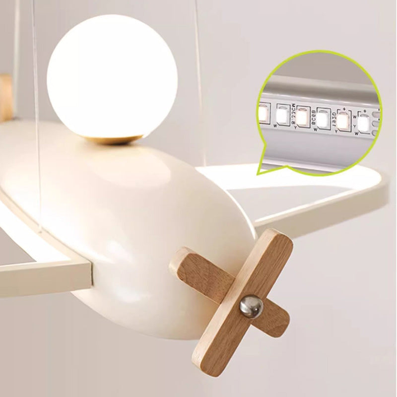 ثريات LED أكريليك زجاج معدني راتنج للطائرات للأطفال المبدعين المعاصرين لغرفة النوم 