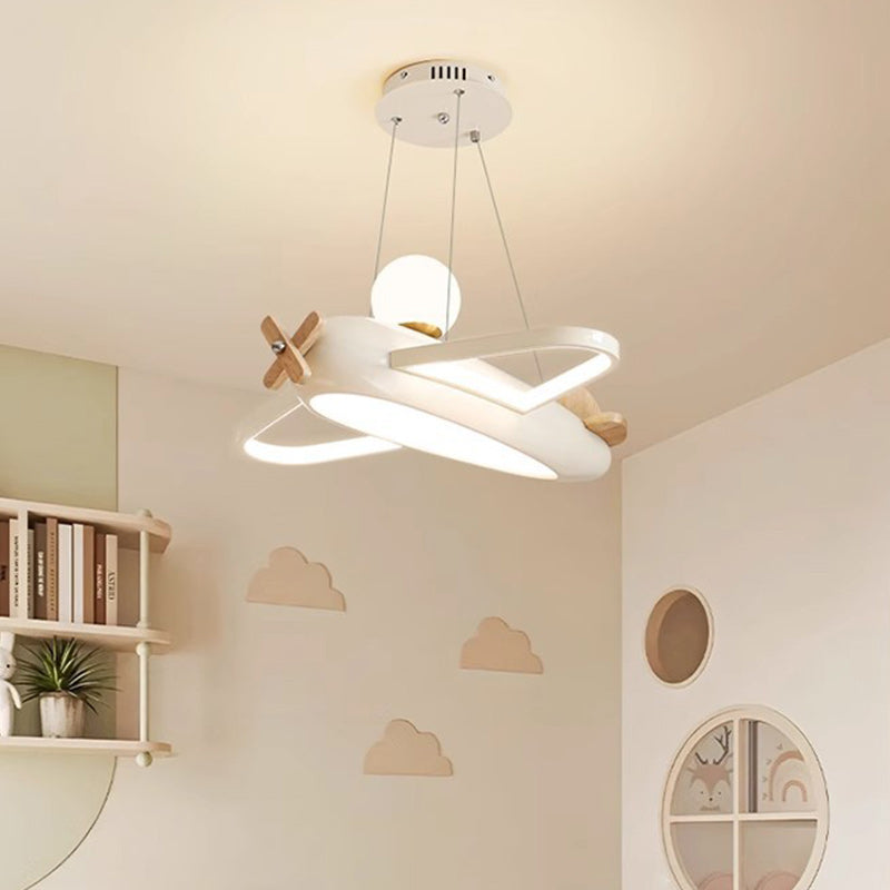 ثريات LED أكريليك زجاج معدني راتنج للطائرات للأطفال المبدعين المعاصرين لغرفة النوم 