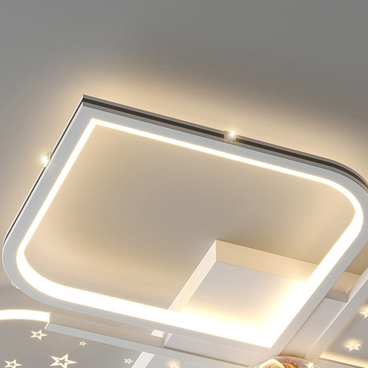 Plafonnier semi-encastré LED contemporain nordique en fer acrylique à quatre feuilles de trèfle étoilé pour chambre à coucher 