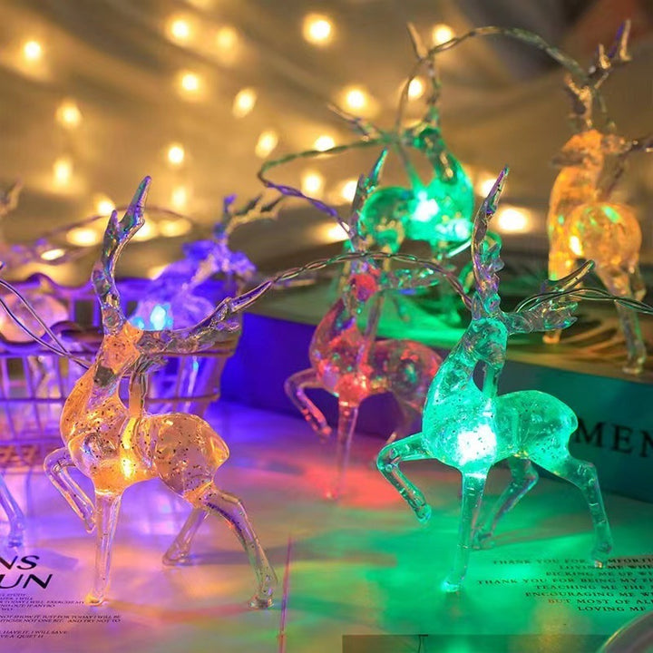 Luz de cadena LED decorativa de ciervo de plástico impermeable con batería solar creativa contemporánea para jardín 