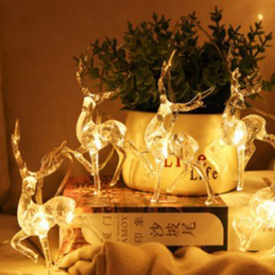 Contemporary Creative Solar Battery Waterproof Deer Plastic Decorative LED String Light Outdoor Light For Garden