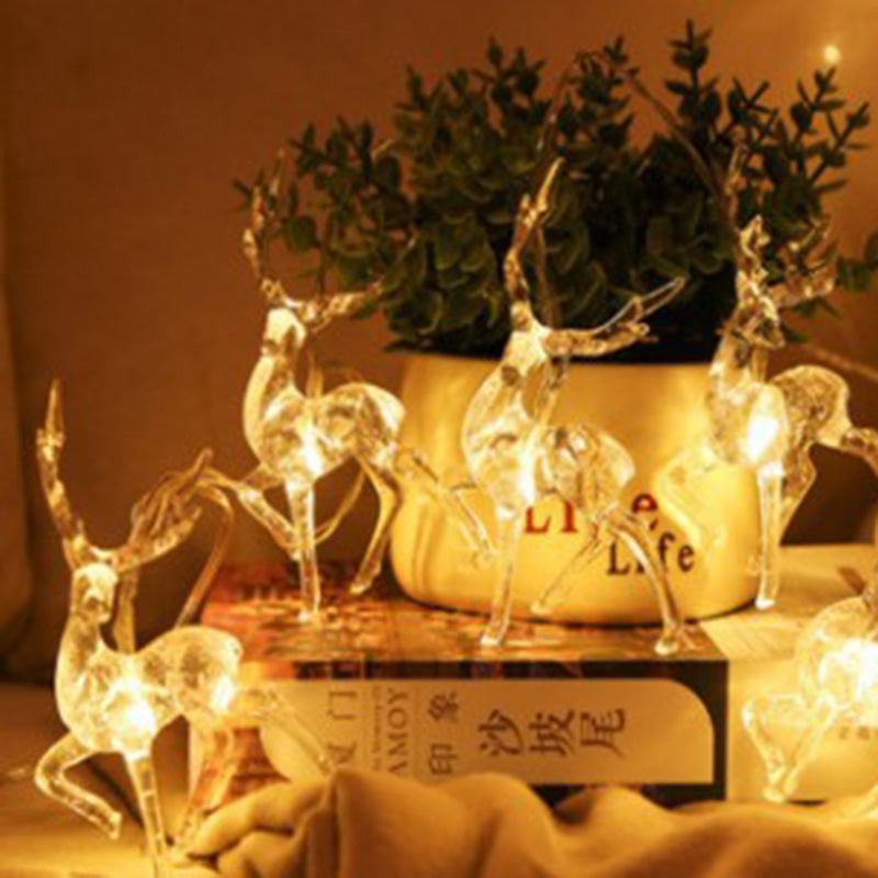 Contemporary Creative Solar Battery Waterproof Deer Plastic Decorative LED String Light Outdoor Light For Garden