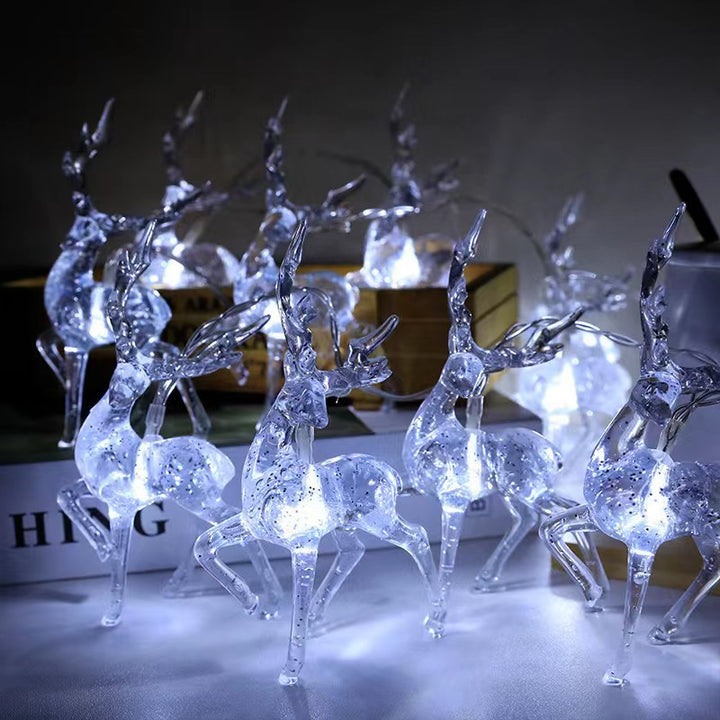 Luz de cadena LED decorativa de ciervo de plástico impermeable con batería solar creativa contemporánea para jardín 