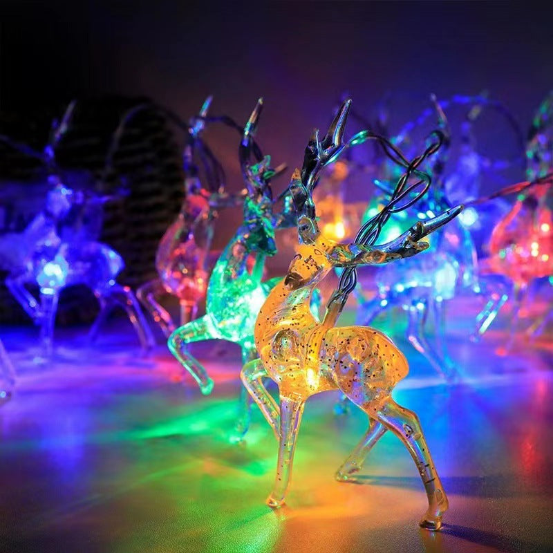 Contemporary Creative Solar Battery Waterproof Deer Plastic Decorative LED String Light Outdoor Light For Garden