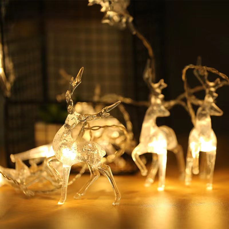 Contemporary Creative Solar Battery Waterproof Deer Plastic Decorative LED String Light Outdoor Light For Garden