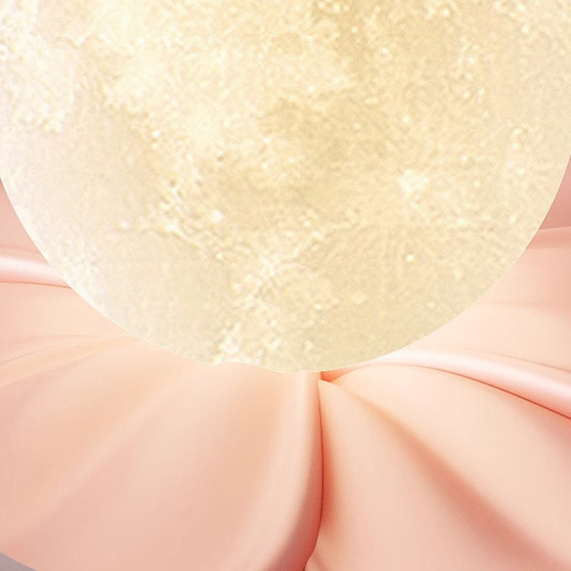 Contemporary Nordic Resin PLA Moon Leaf 1-Light Semi-Flush Mount Ceiling Light For Hallway
