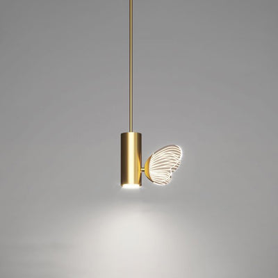 Contemporary Nordic Iron Aluminum Acrylic Cylinder Butterfly LED Pendant Light For Bedside