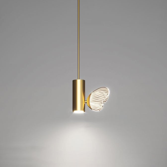 Contemporary Nordic Iron Aluminum Acrylic Cylinder Butterfly LED Pendant Light For Bedside