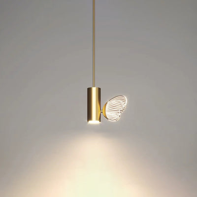 Contemporary Nordic Iron Aluminum Acrylic Cylinder Butterfly LED Pendant Light For Bedside