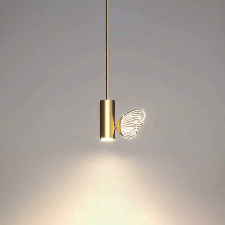 Contemporary Nordic Iron Aluminum Acrylic Cylinder Butterfly LED Pendant Light For Bedside