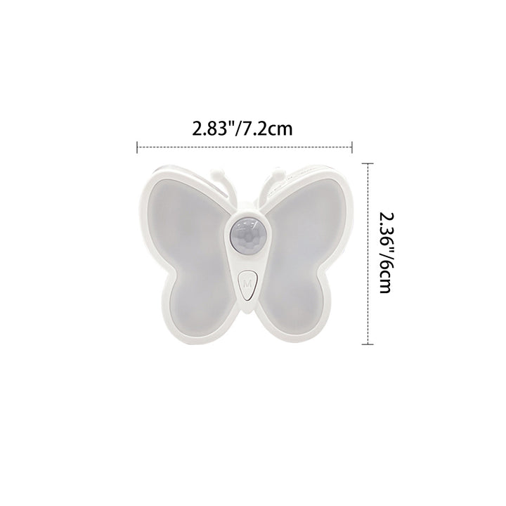 Lámpara de pared LED con sensor humano recargable de simplicidad moderna, magnética, de plástico, con mariposa, luz nocturna para mesita de noche 