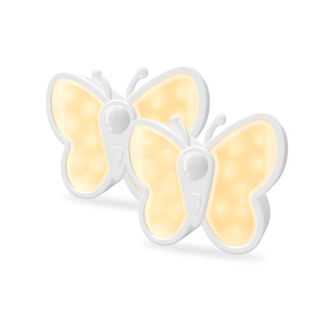 Lámpara de pared LED con sensor humano recargable de simplicidad moderna, magnética, de plástico, con mariposa, luz nocturna para mesita de noche 