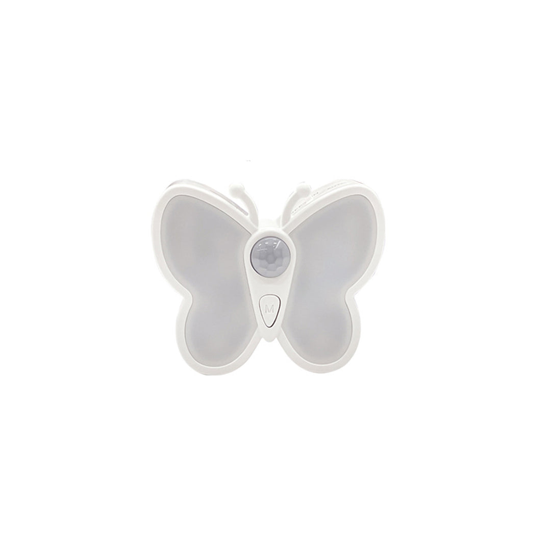 Lámpara de pared LED con sensor humano recargable de simplicidad moderna, magnética, de plástico, con mariposa, luz nocturna para mesita de noche 