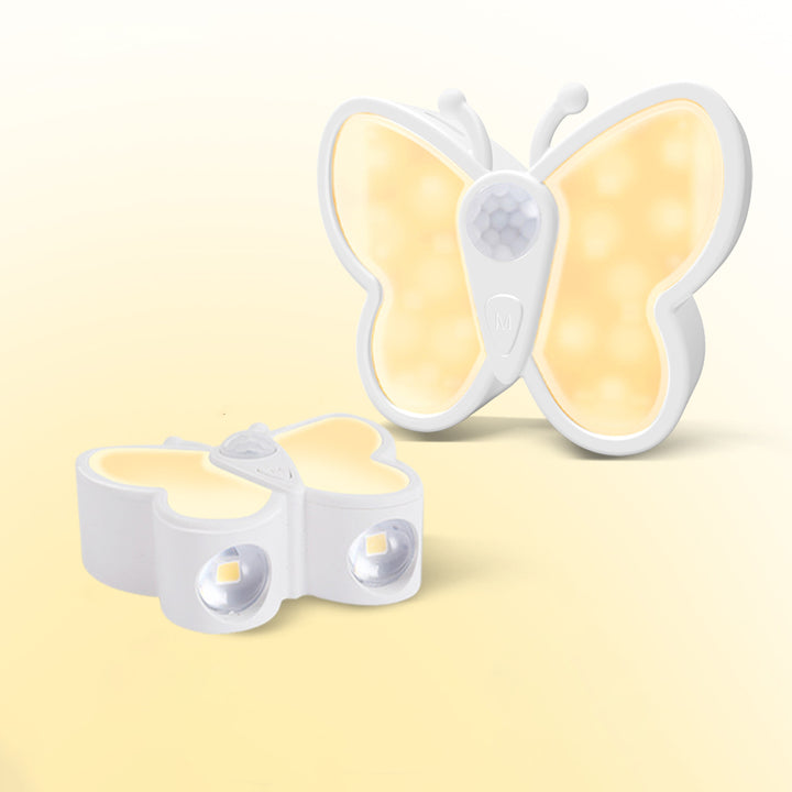 Lámpara de pared LED con sensor humano recargable de simplicidad moderna, magnética, de plástico, con mariposa, luz nocturna para mesita de noche 