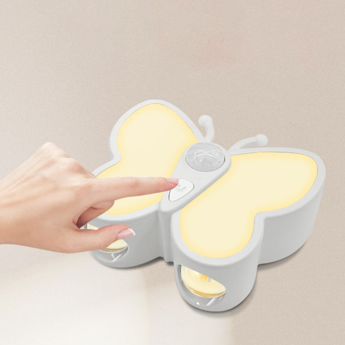 Modern Simplicity Rechargeable Human Sensor Magnetic Plastic Butterfly LED Wall Sconce Lamp Night Light For Bedside