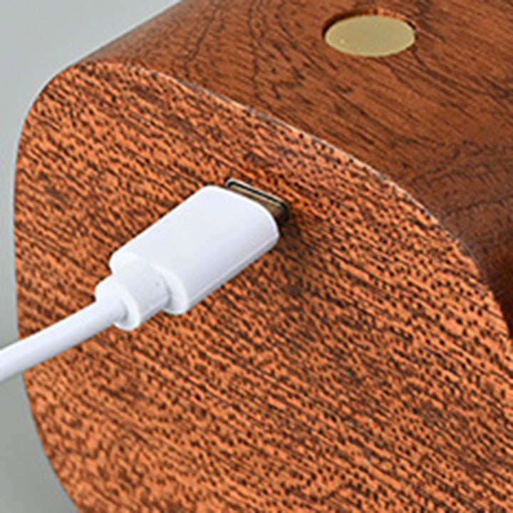 Zeitgenössische Retro Wiederaufladbare Radarsensor Holz Kunststoff Metall Quadrat Tragbare LED Wandleuchte Nachtlicht Für Nachttisch 