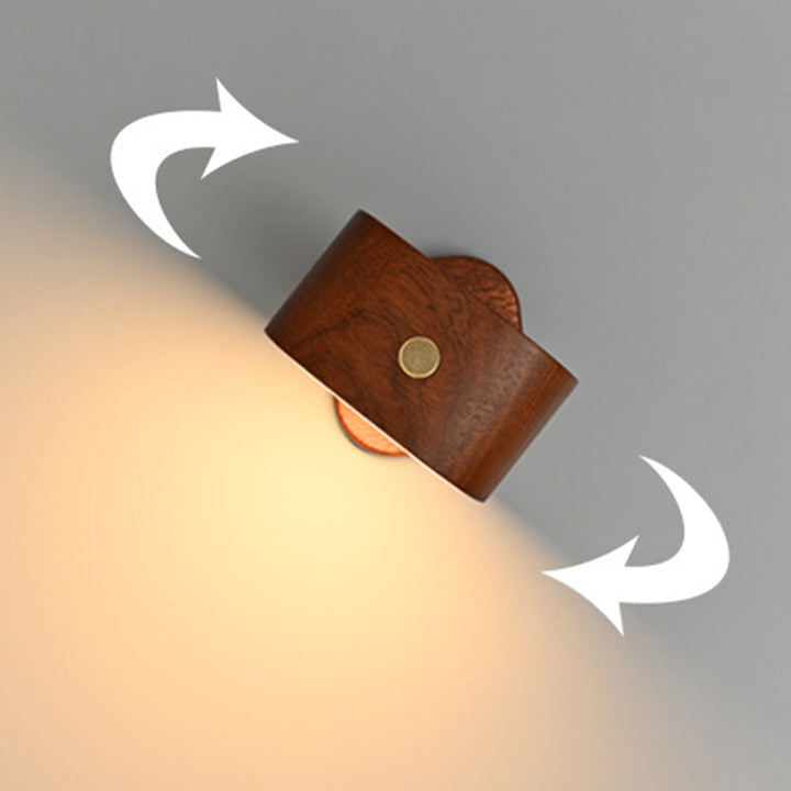 Zeitgenössische Retro Wiederaufladbare Radarsensor Holz Kunststoff Metall Quadrat Tragbare LED Wandleuchte Nachtlicht Für Nachttisch 