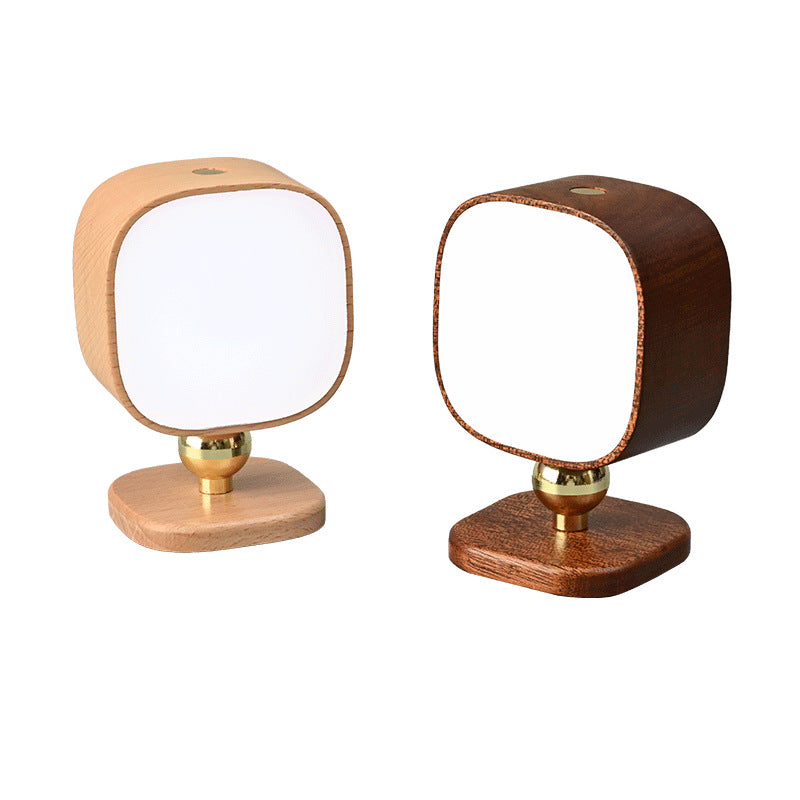 Zeitgenössische Retro Wiederaufladbare Radarsensor Holz Kunststoff Metall Quadrat Tragbare LED Wandleuchte Nachtlicht Für Nachttisch 