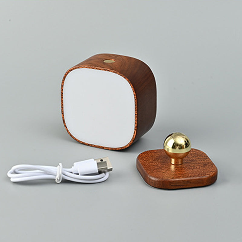 Zeitgenössische Retro Wiederaufladbare Radarsensor Holz Kunststoff Metall Quadrat Tragbare LED Wandleuchte Nachtlicht Für Nachttisch 