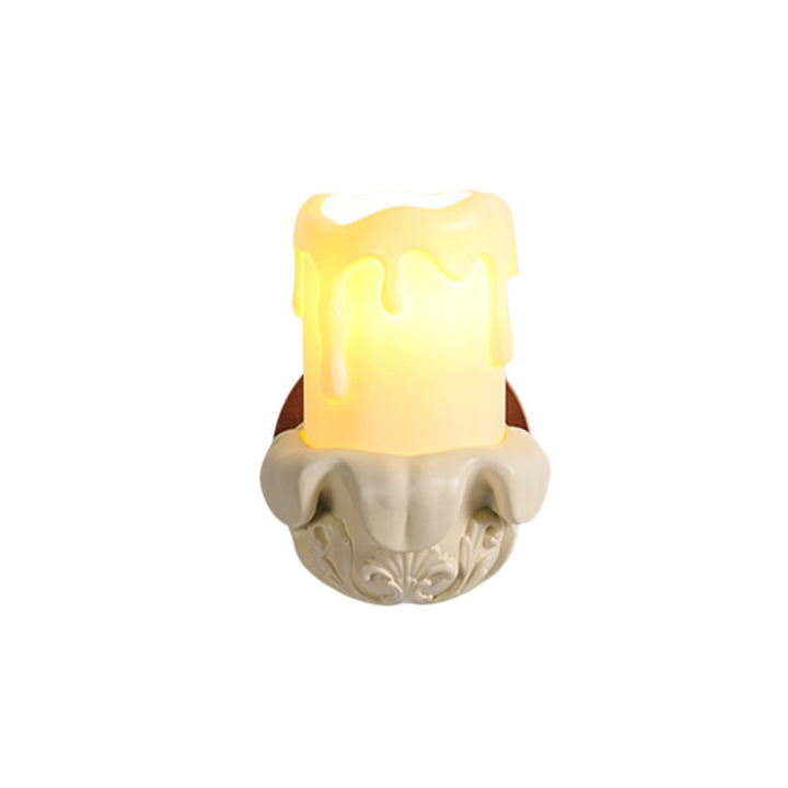 Lampe applique murale traditionnelle en résine de bois et verre avec cloche et une lumière pour chevet 