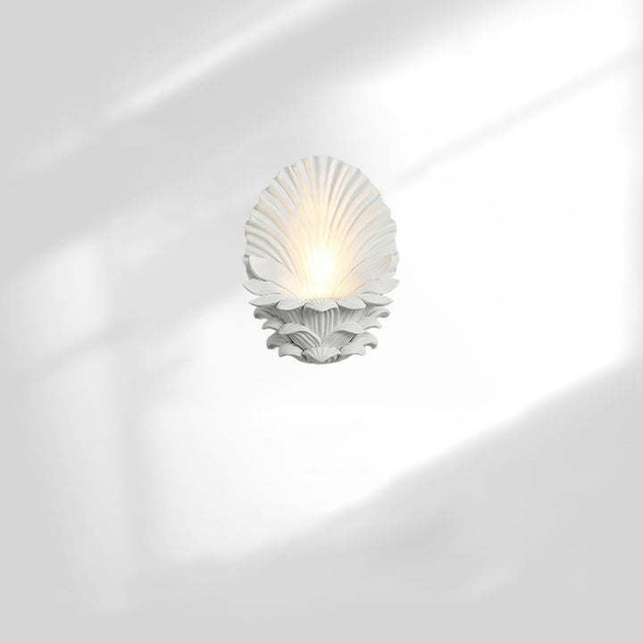 Matériel en résine française traditionnelle Bougeoir en verre Coquille sculptée Applique murale 1 lumière pour chevet 